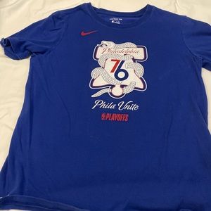 Boys Philadelphia 76ers playoff tshirt. Dri Fit